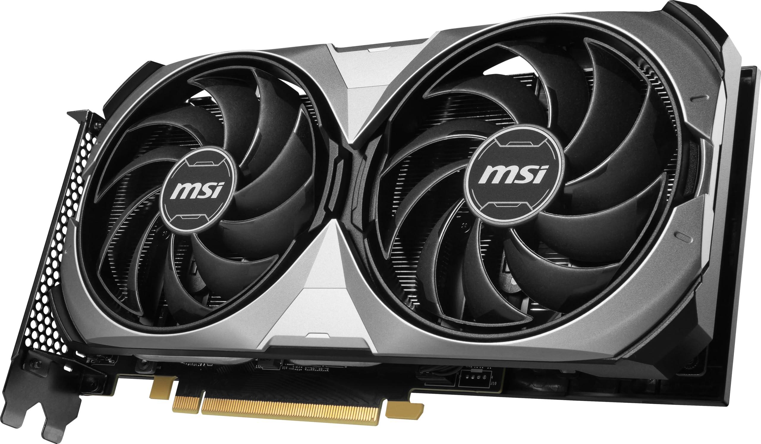 MSI MSI Gaming RTX 4070 Super 12G Ventus 2X OC Graphics Card (NVIDIA RTX 4070 Super, 192-Bit, Extreme Clock: 2520 MHz, 12GB GDRR6X 21 Gbps, HDMI/DP, Ada Lovelace Architecture)