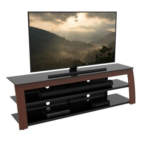 AVF AVF Contemporary Wood Glass Steel TV Stand for TVs 32\" to 90\" in Black/Walnut