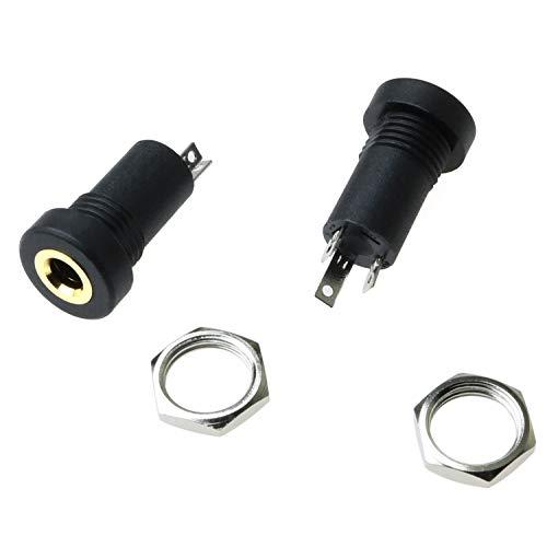 Longdex Longdex 3.5mm Stereo Panel Mount Jack 3PCS 3.5mm 1/8Inch Mini Female Stereo Panel Mount Solder Headphone Socket Connector
