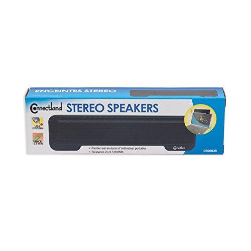 Syba Syba USB Powered 3.5mm Audio Laptop Speaker CL-SPK20138 Clip-On Soundbar - Portable Compact Travel Stereo Speaker Bar Design Uses USB for Power 3.5mm Jack for Audio Black.
