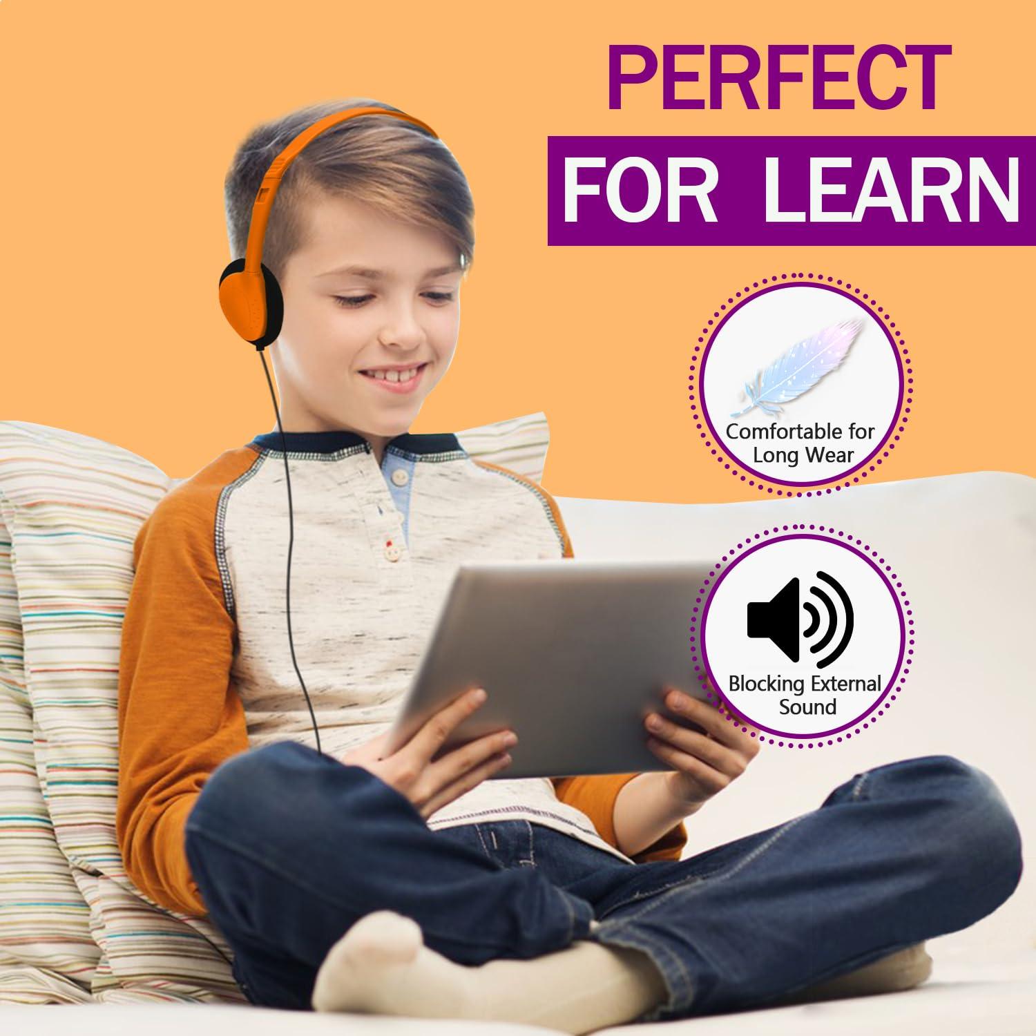 Yoley Headphones Bulk 96 Pack for Kids School Students Children Toddler Boys Girls Teen and Adult,Wholesale Durable Headphones for Classroom Earphones (12 Colors)