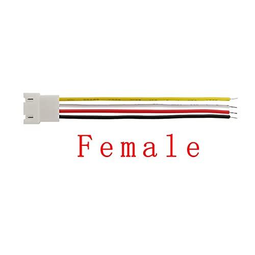 Nuojie Connect Plug Connector 26AWG Cable Length 20CM 4Pin JST XH2.54 Pitch 2.54mm Male Female Plug Socket Wire Connectors for DIY Robots Lighting Appliances (Color : Female, Package : 20PCS)