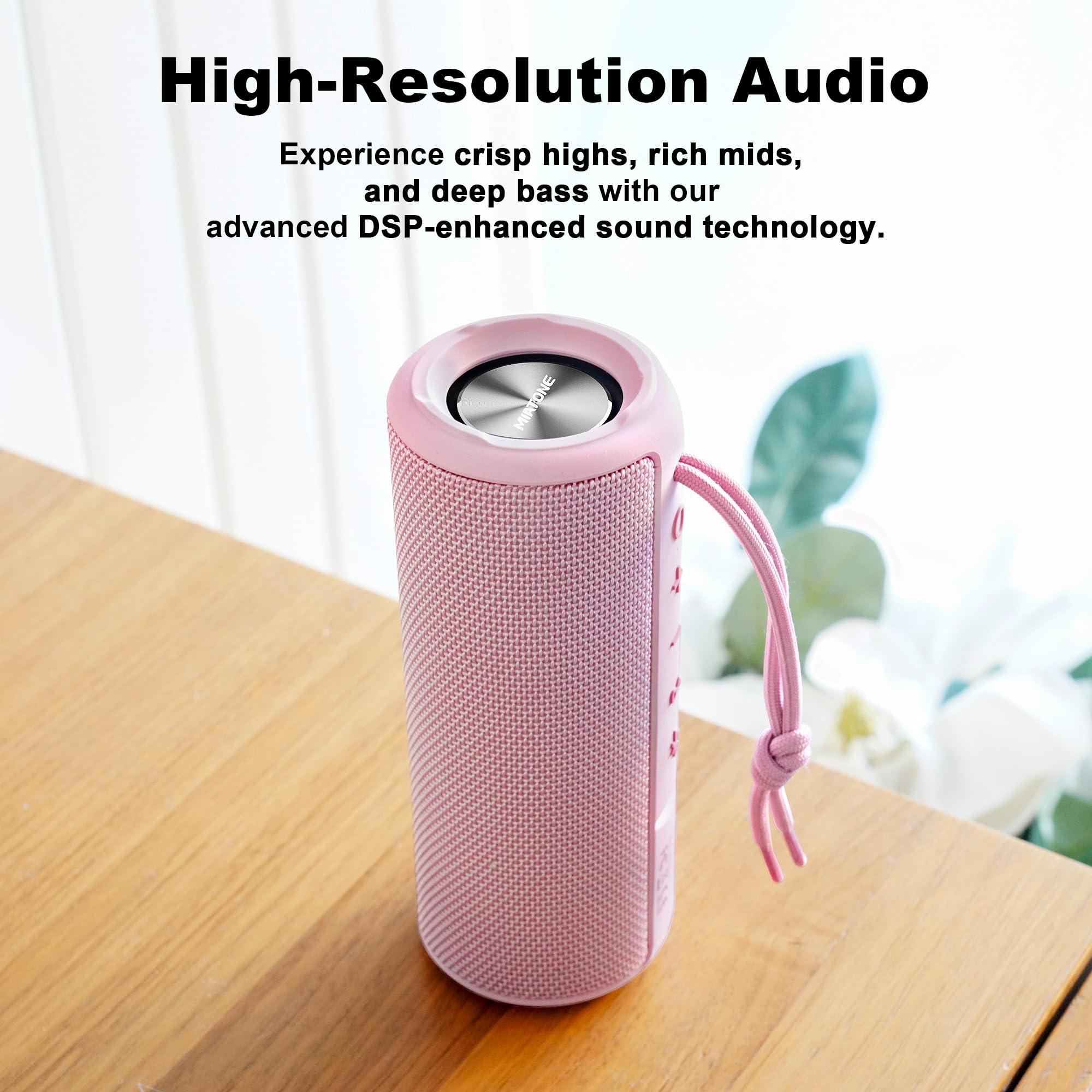 MIATONE MIATONE Boombox Outdoor Portable Bluetooth Speaker Waterproof Wireless Speakers Valentines Day Gifts for Women Mom Her - Pink