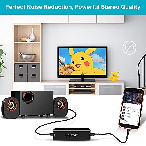 Golvery Golvery Ground Loop Noise Isolator, Auido Humming Hissing Buzzing Noise Filter Eliminator for Car Audio, Home, PC Stereo System with 3.5mm or RCA Aux Jack