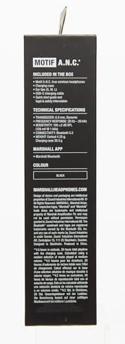 Marshall Marshall Motif True Wireless Noise Canceling Headphones, In Ear, Black