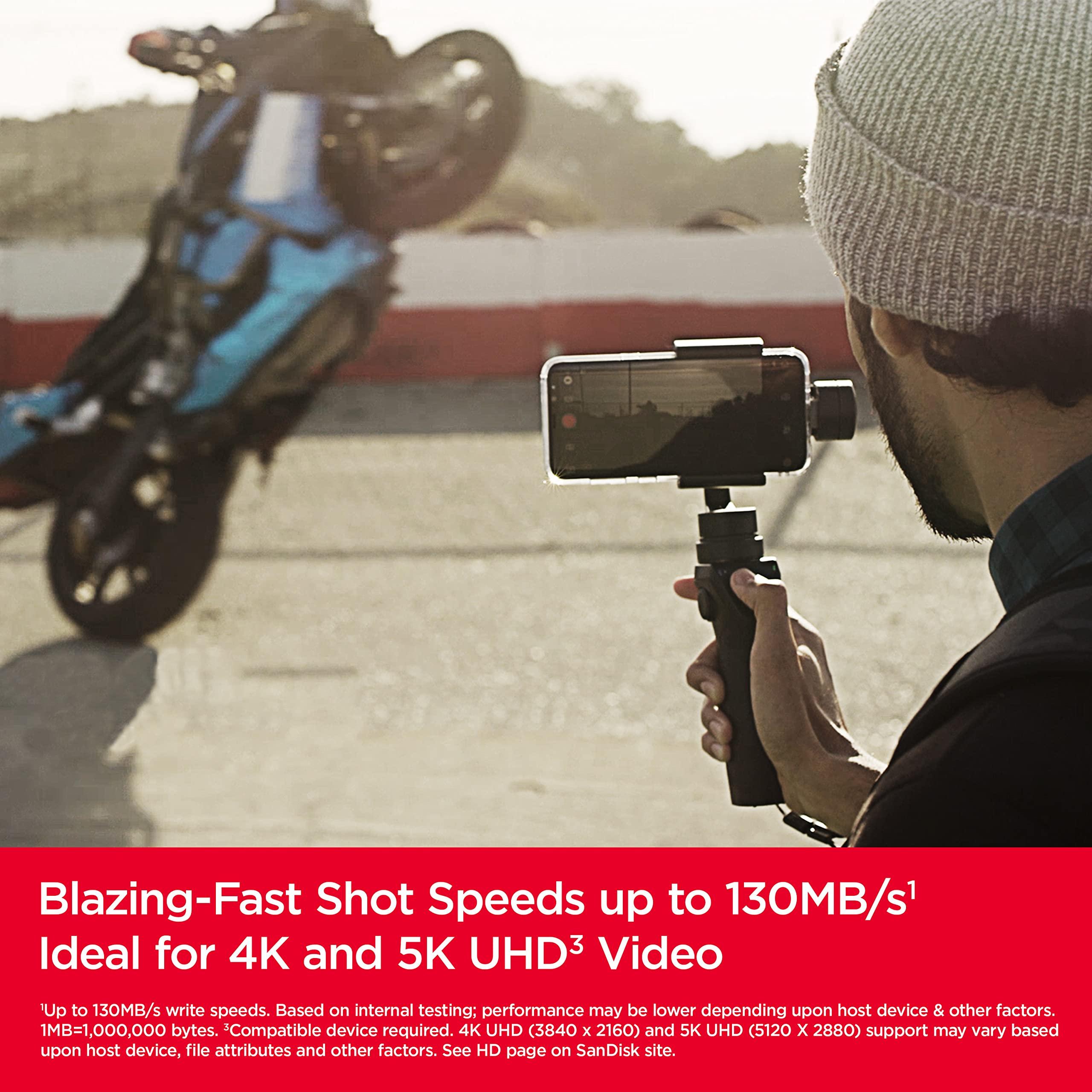 SanDisk SanDisk 512GB Extreme microSDXC UHS-I Memory Card with Adapter - Up to 190MB/s, C10, U3, V30, 4K, 5K, A2, Micro SD Card - SDSQXAV-512G-GN6MA