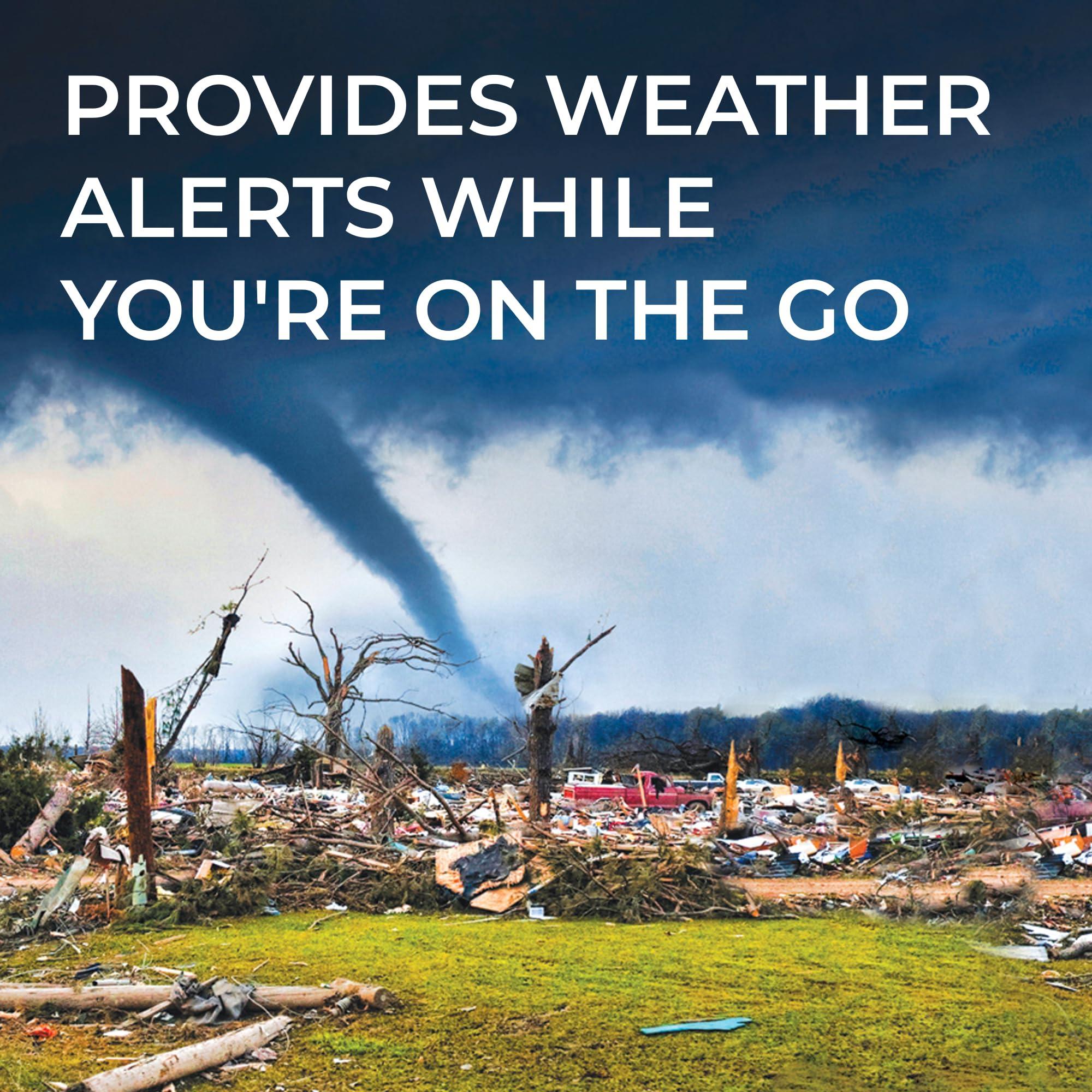 Midland Midland - ER310, Emergency Crank Weather AM/FM Radio - Multiple Power Sources, SOS Emergency Flashlight, Ultrasonic Dog Whistle, & NOAA Weather Scan + Alert (Red/Black)