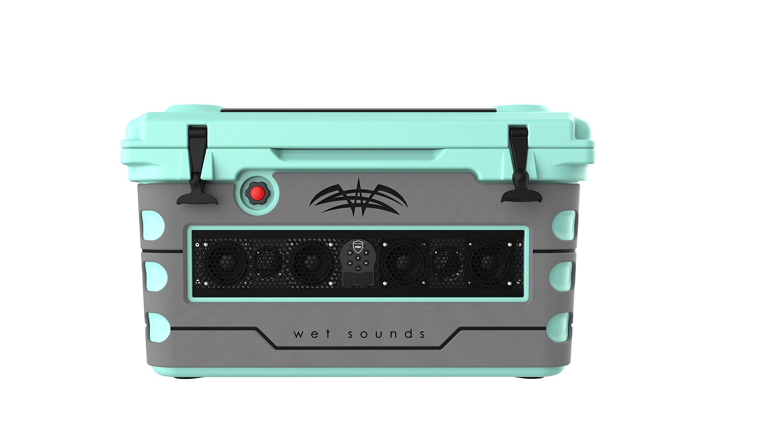 wet sounds wet sounds Stealth SHIVR-55-SFM Seafoam High Output Audio Cooler Speaker System + Full Gator Step Kit - Gray Over Black