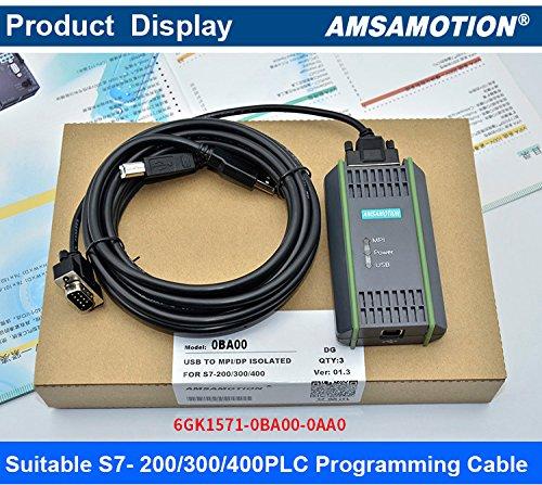 AMSAMOTION AMSAMOTION USB-MPI for Siemens S7-200 300 400 PLC 6GK1571-0BA00-0AA0 PC Adapter USB Port Programming Cable 6GK1571 0BA00 0AA0 Download Line