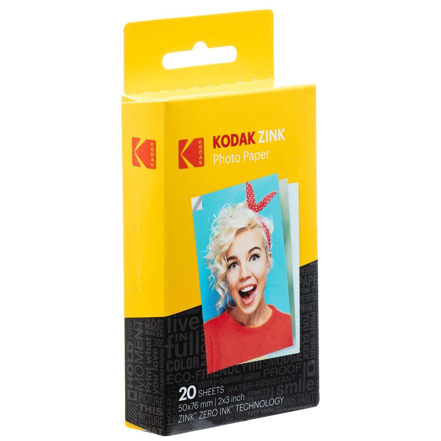 KODAK KODAK Step Wireless Photo Printer 2x3 inches Zink Paper Technology App for iOS & Android (White) Scrapbook Bundle