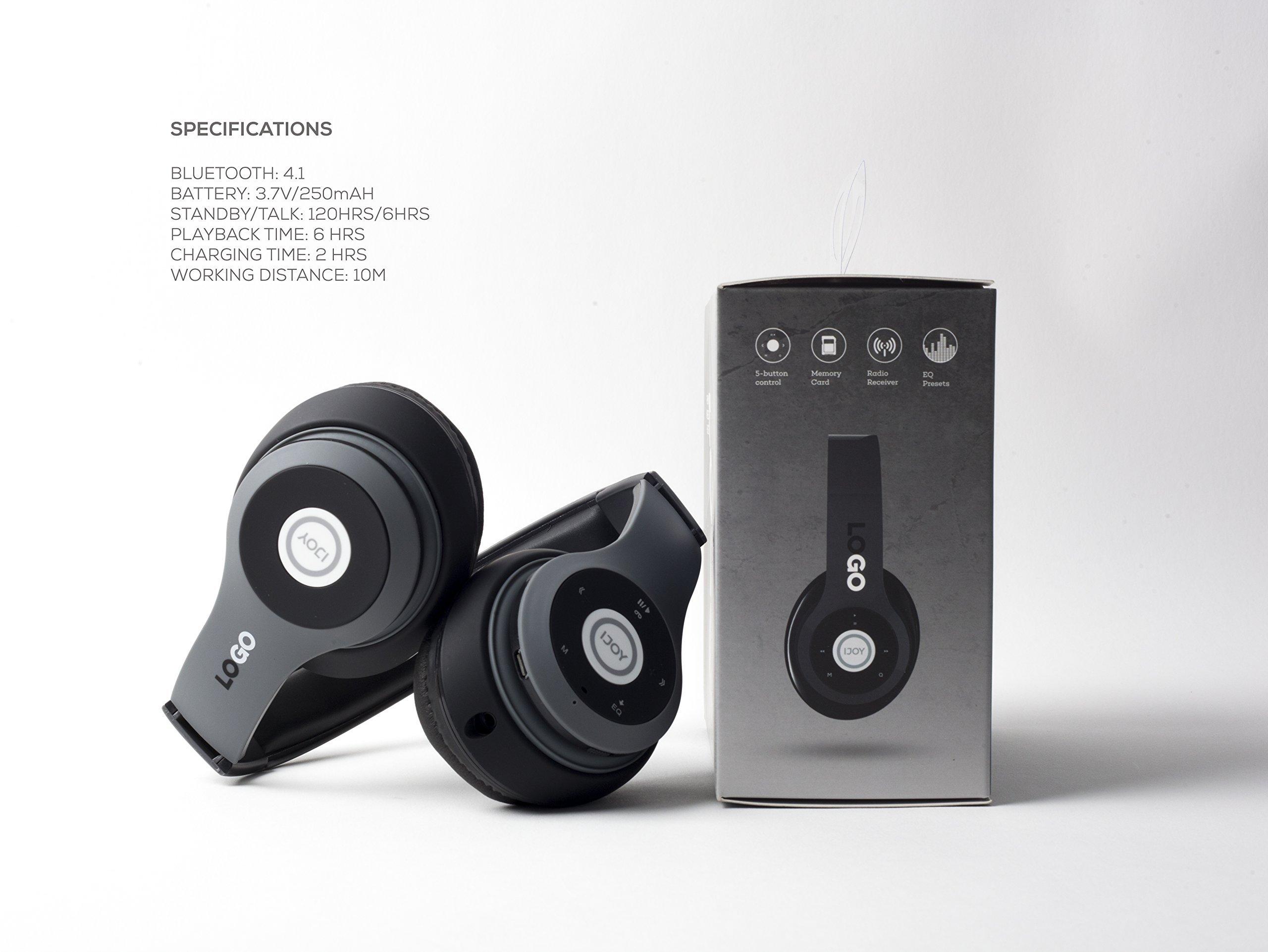 iJoy iJoy Wireless Headphones Bluetooth Over Ear + Hard Travel Case