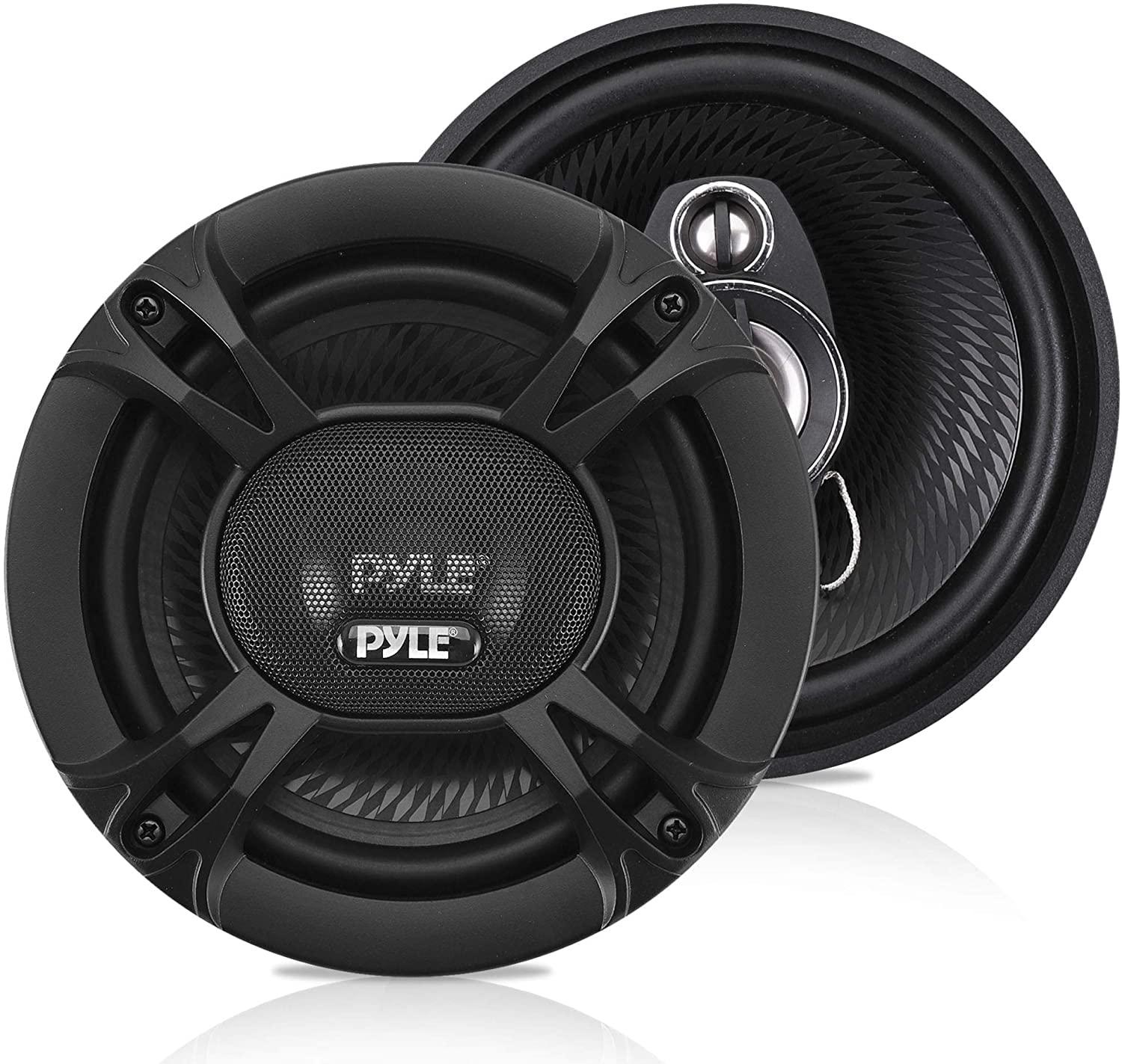 Pyle Pyle 3-Way Universal Car Stereo Speakers-300W 6.5” Triaxial Loud Pro Audio Car Speaker Universal OEM Quick Replacement Component Speaker Vehicle Door/Side Panel Mount Compatible PL613BK (Pair), Black