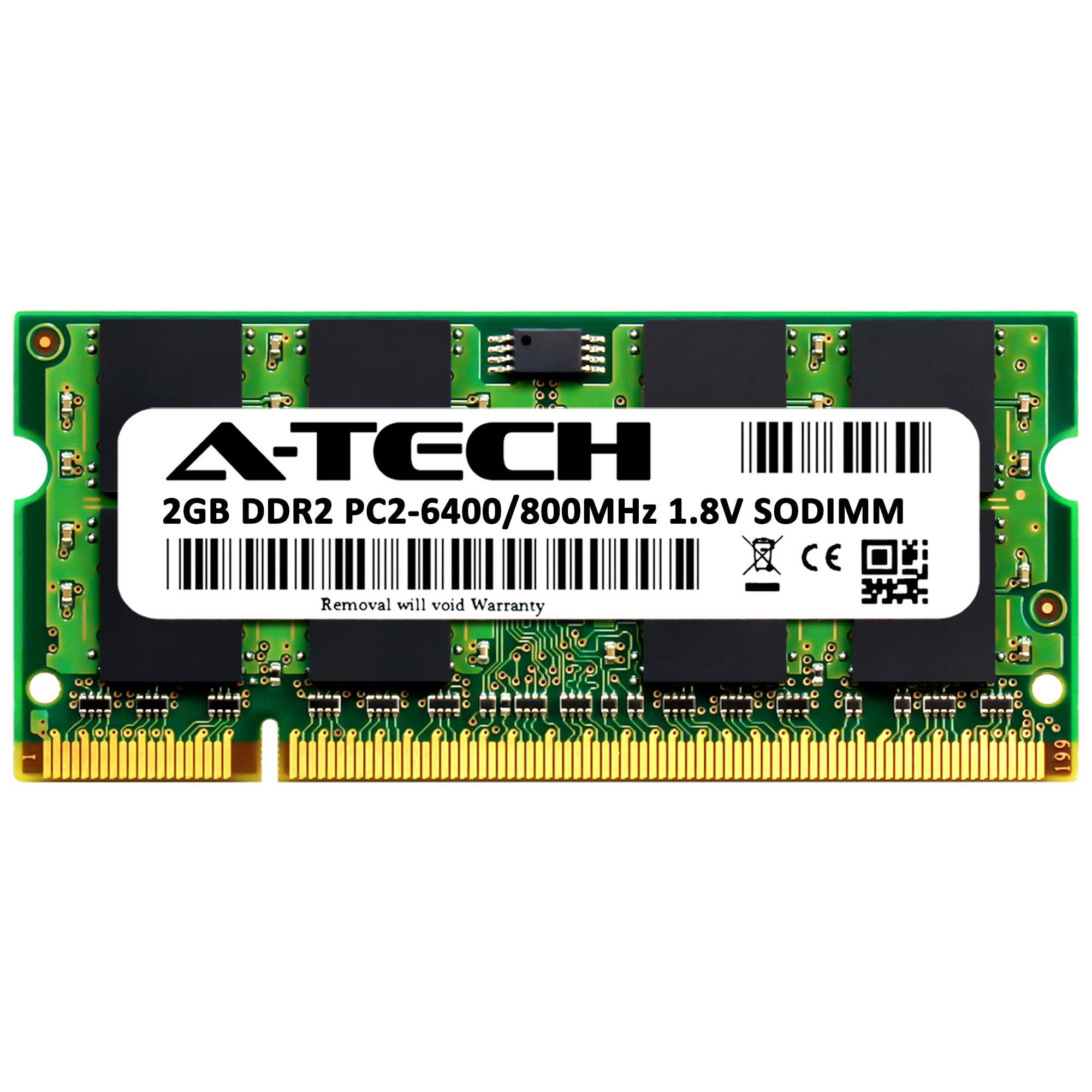 A-Tech A-Tech 2GB DDR2 800MHz SODIMM PC2-6400 1.8V CL6 200-Pin Non-ECC Unbuffered Laptop RAM Memory Upgrade Module