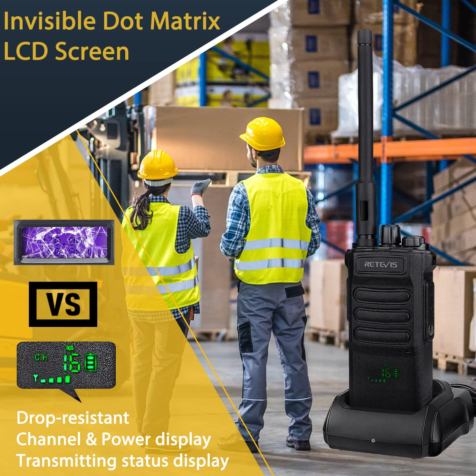 Retevis Retevis RT86 Walkie Talkies(4 Pack) Bundle with Antenna(4 Pack) Long Range, 2 Way Radio with Shoulder Mic, Heavy Duty Two Way Radios Rechargeable, Handheld, High Power, 2600mAh