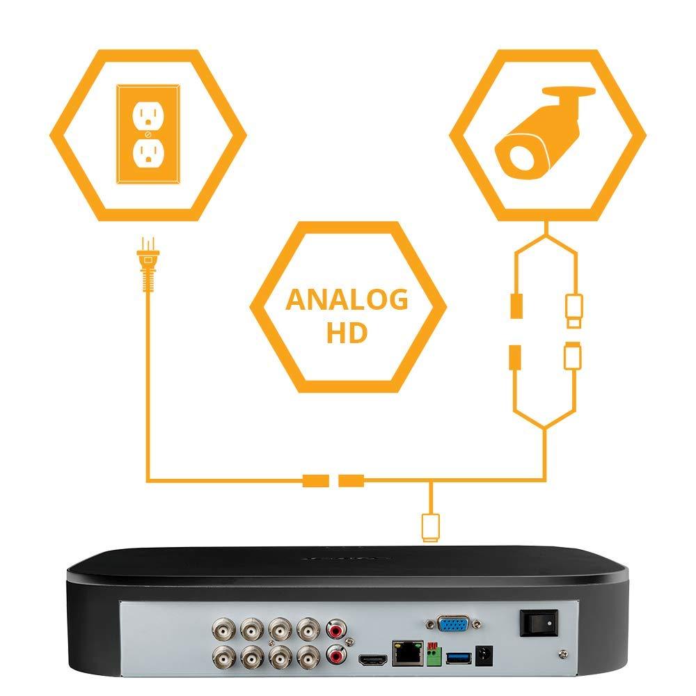 Lorex Lorex Fusion 1080p HD Security Camera System w/ 1TB DVR 8 Channel Home Security System w/ 8 Analog Metal Bullet Cameras Smart Motion Detection, Long Range IR Night Vision, Weatherproof