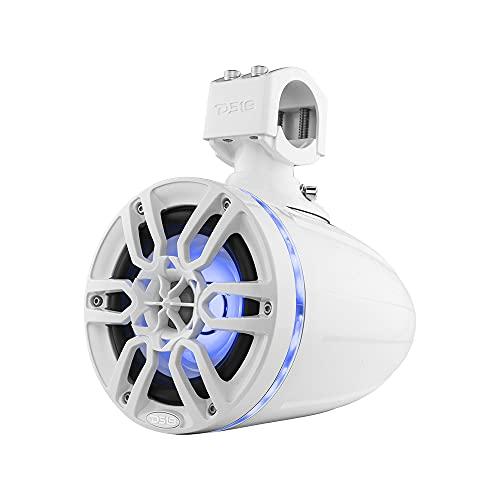 DS18 DS18 NXL-X6TP/WH Hydro 6.5" Marine Towers with Integrated RGB LED Lights High Performance, Marine Grade IP65 Rated, 300 W Max 150 W RMS 4 Ohms (Pair)