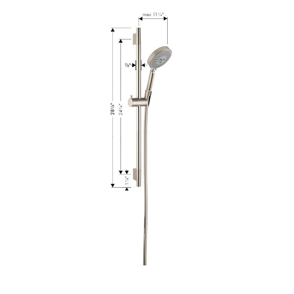 hansgrohe hansgrohe Raindance S Easy Install 6-inch Handheld Shower Head Set Modern 3 Spray BalanceAir, WhirlAir, RainAir Air Infusion with Airpower with QuickClean with Hose and Wallbar in Brushed Nickel, 2.5 GPM, 04266820