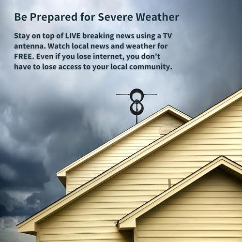 Antennas Direct Antennas Direct ClearStream MAX-XR UHF VHF Indoor Outdoor TV Antenna, Multi-Directional, 60-Mile Range, 4K 8K UHD NEXTGEN TV w/ 20-inch Mast (Black)