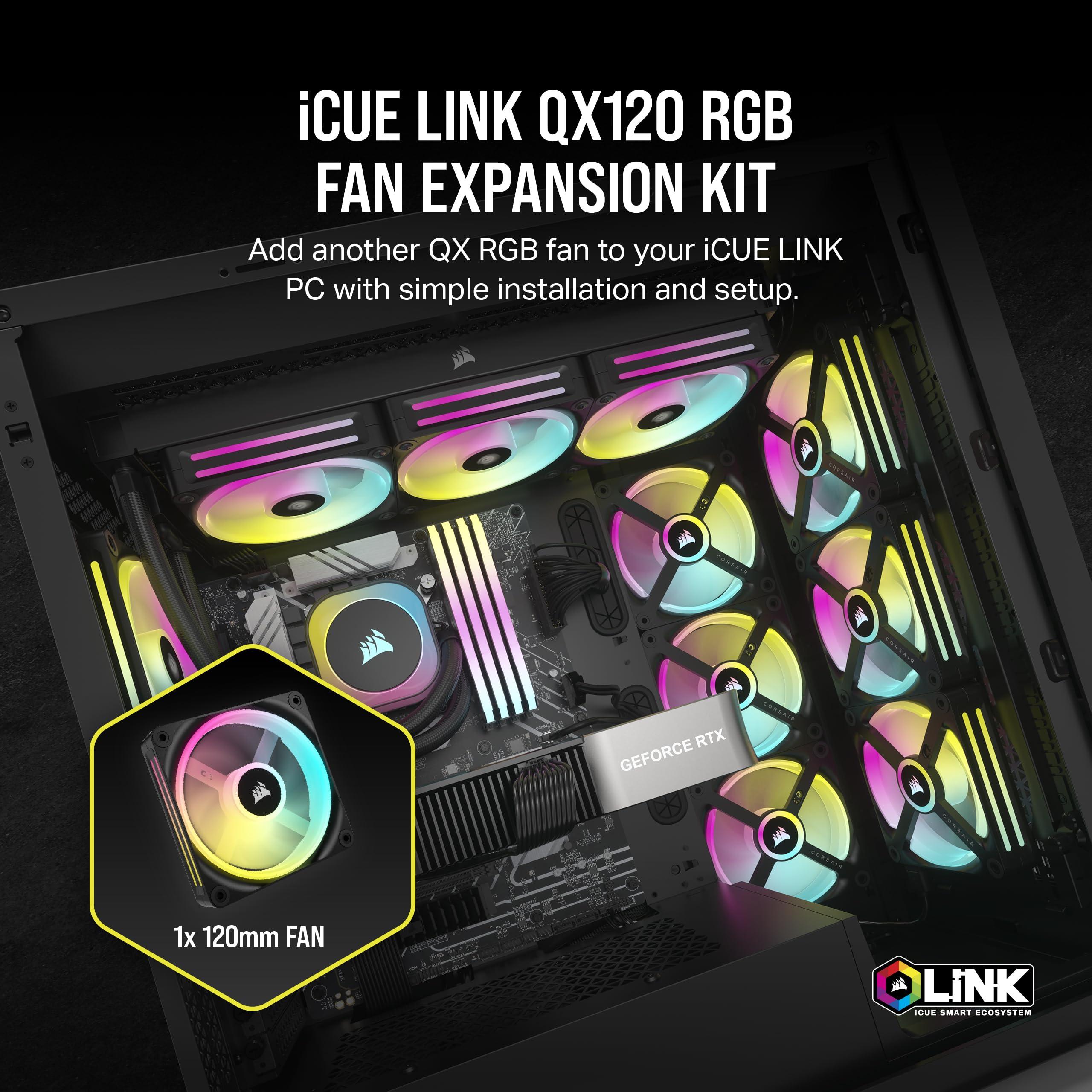 Corsair Corsair iCUE LINK QX120 RGB 120mm Magnetic Dome RGB Single Fan - Black