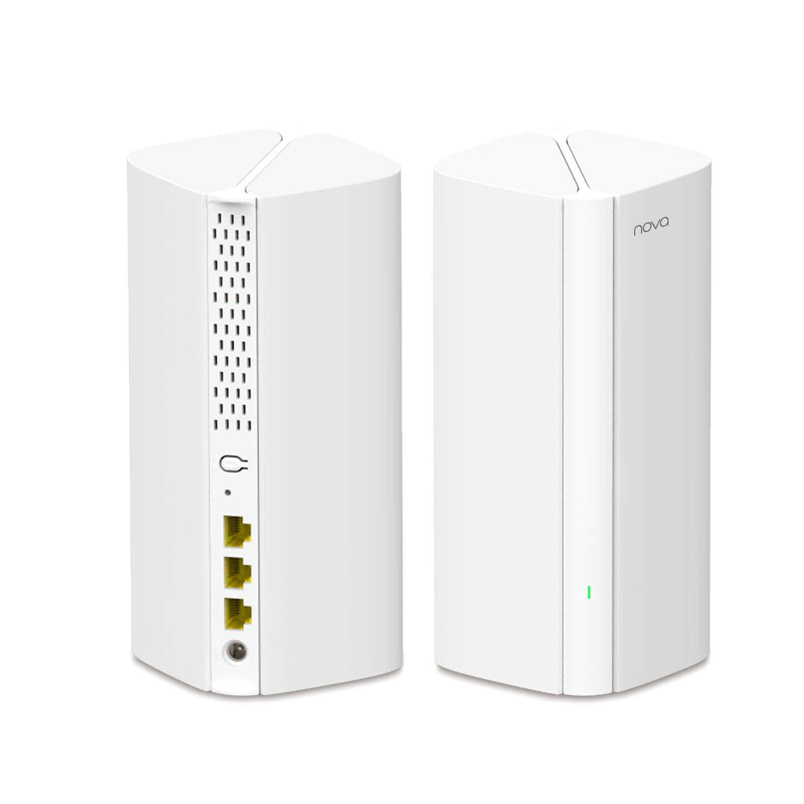 Tenda Tenda AX3000 Mesh WiFi 6 System Nova MX12-5000 sq.ft WiFi Coverage - Whole Home WiFi Mesh System - 1.7 GHz Quad-Core CPU - Dual-Band Mesh Network for 160+ Devices - 3 Gigabit Ports per Unit - 2-Pack