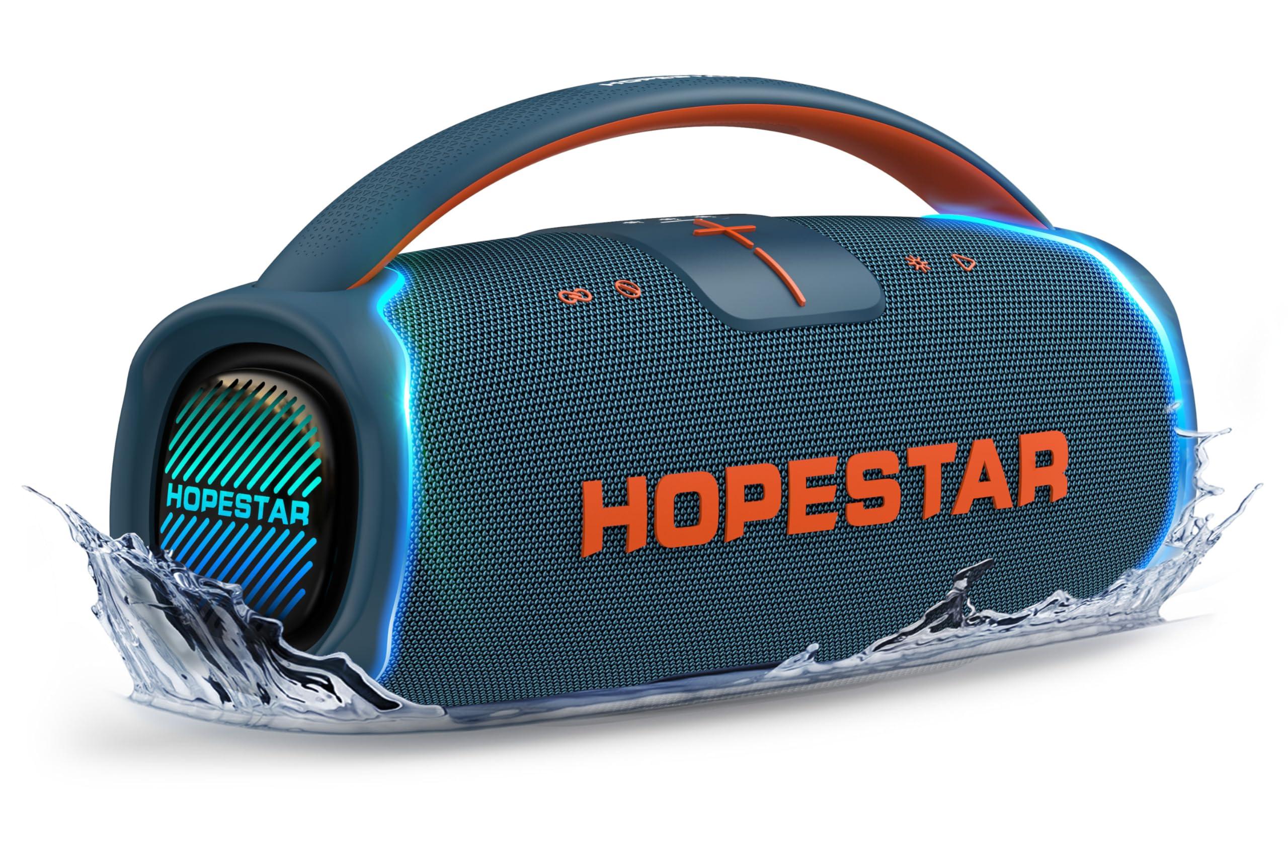 WorryFree Gadgets WorryFree Gadgets 300W Portable Speaker Wireless Bluetooth Audio Big Bass with Handle, Microphone, Hopestar Series (Blue)