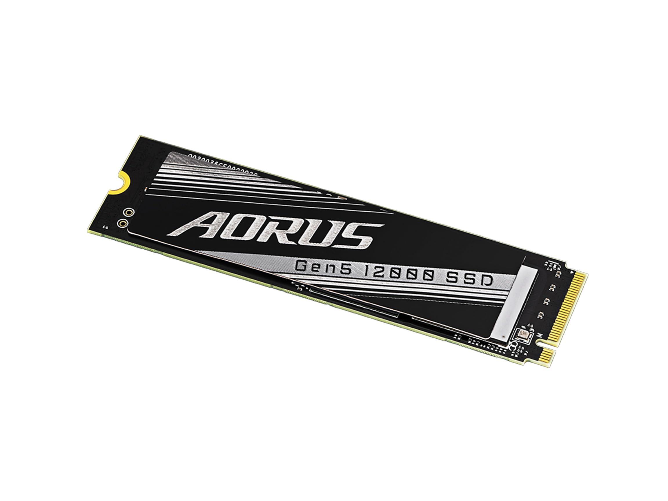 GIGABYTE GIGABYTE AORUS Gen5 12000 SSD 2TB PCIe 5.0 NVMe M.2 Internal Solid State Hard Drive with Read Speed Up to 12400MB/s, Write Speed Up to 11800MB/s, AG512K2TB