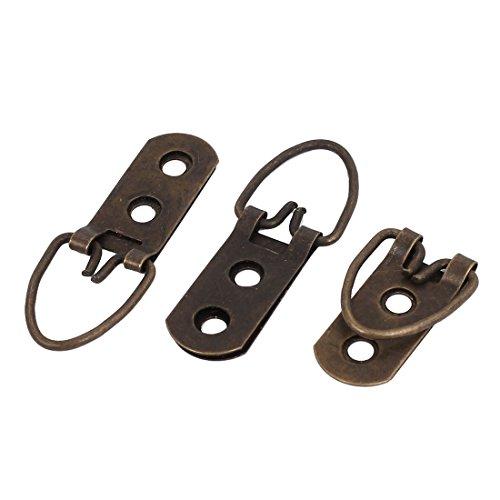 uxcell uxcell 50mm Length Double Hole Triangle D Ring Picture Frame Hangers 30PCS