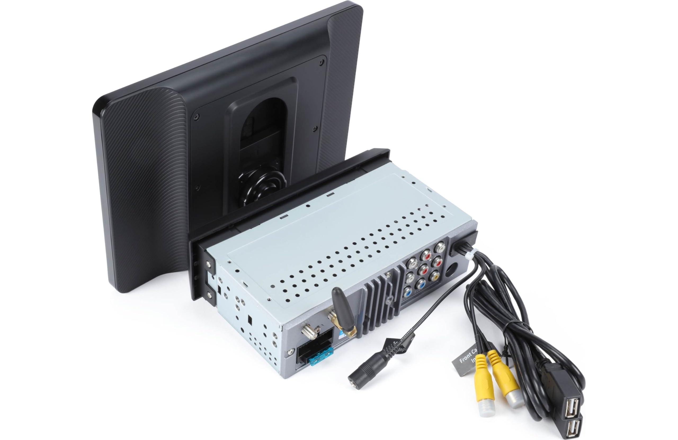 Jensen Jensen CAR1013 10.1-inch Certified Apple CarPlay Android Auto Wired or Wireless | Single DIN & Double DIN Touchscreen Car Stereo Radio | Bluetooth | Front & Rear Camera Inputs | USB Playback & Charge