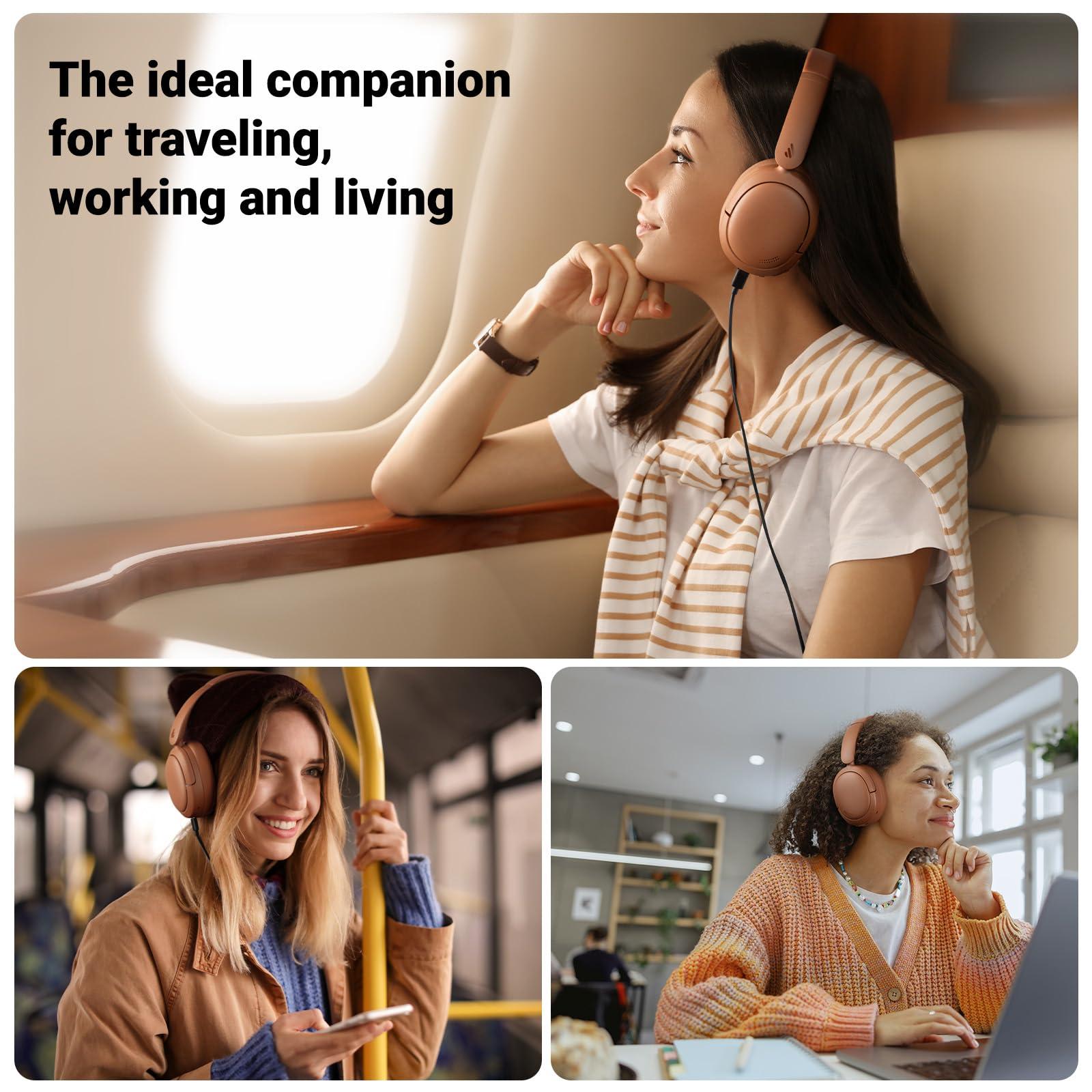 Edifier Edifier V80 Hybrid Active Noise Cancelling Headphones, True Wireless Over Ear Bluetooth Headset with 45H Playtime Hi-Res Audio Fast Charging Multipoint Connection for Travel Home Office (Brown)