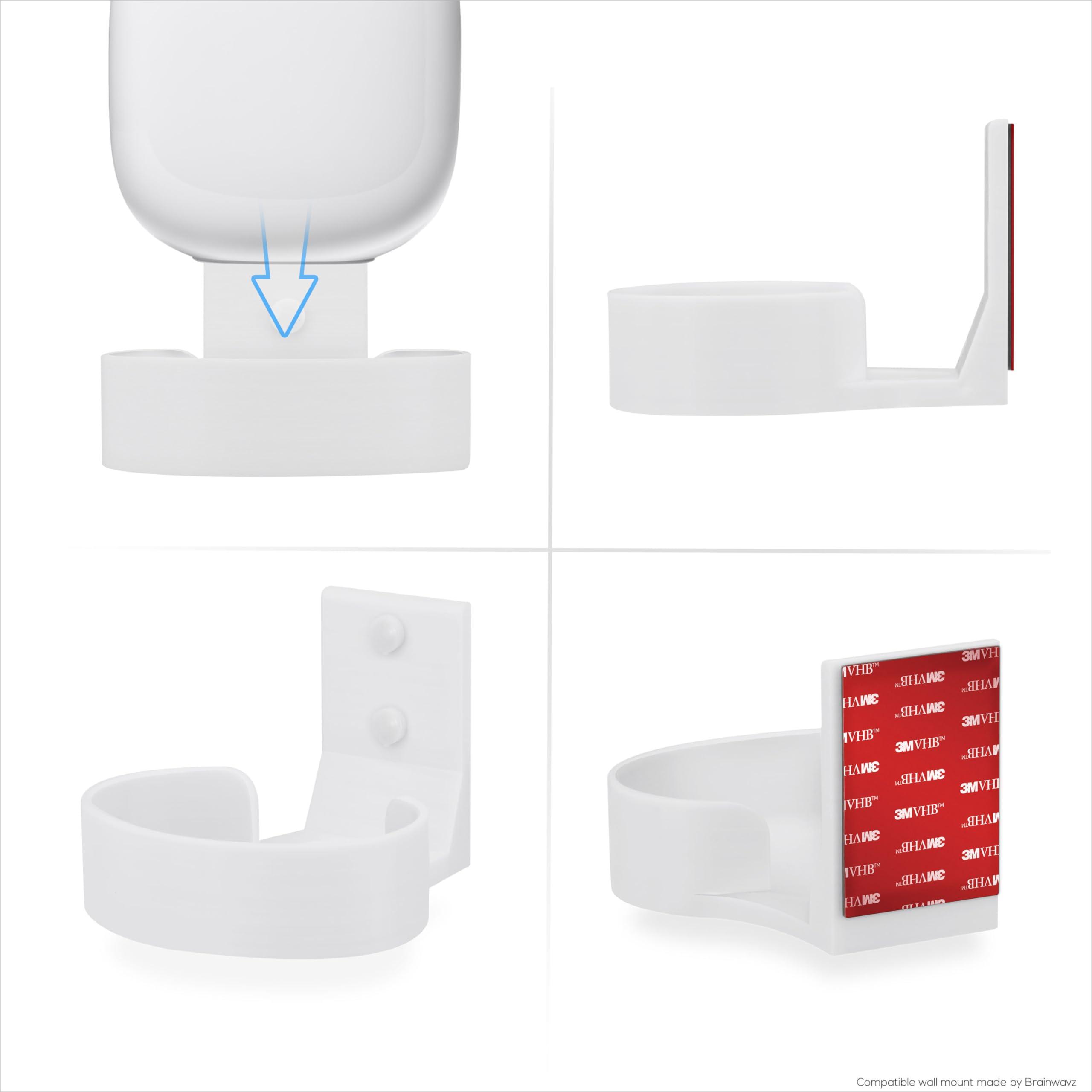 BRAINWAVZ Wall Mount for Google Nest WiFi Pro 6E Mesh Router, Easy to Install Holder Bracket, Reduce Interference & Clutter, Adhesive & Screw-in Mounting