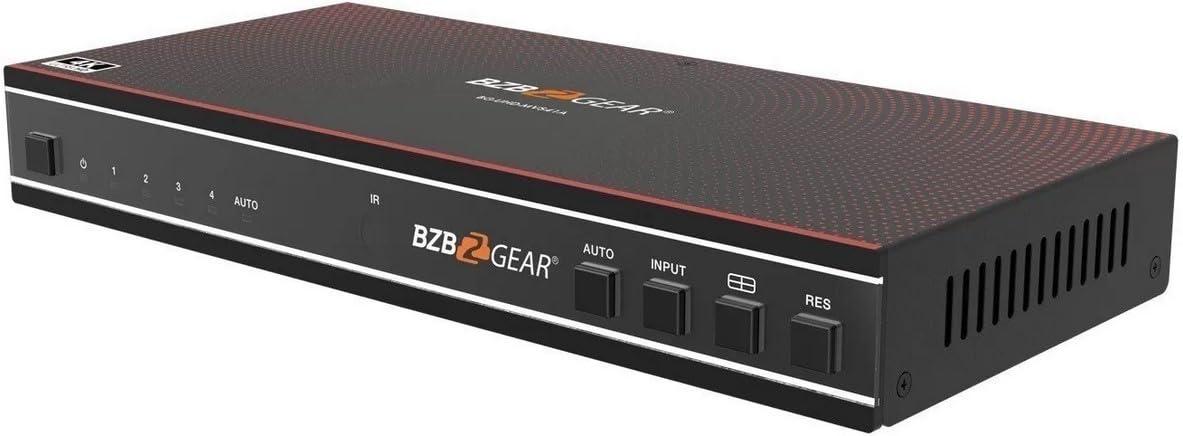 BZB GEAR 4x1 4K UHD HDMI Seamless Switcher Quad MultiViewer with Audio De-embedder