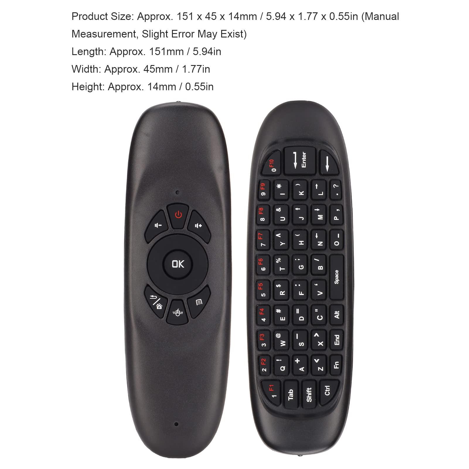 Jectse Air Mouse, 2.4GHz Keyboard with USB Receiver and Cable, Universal TV Remote Air Mouse Remote for PC TV, Plug and Play