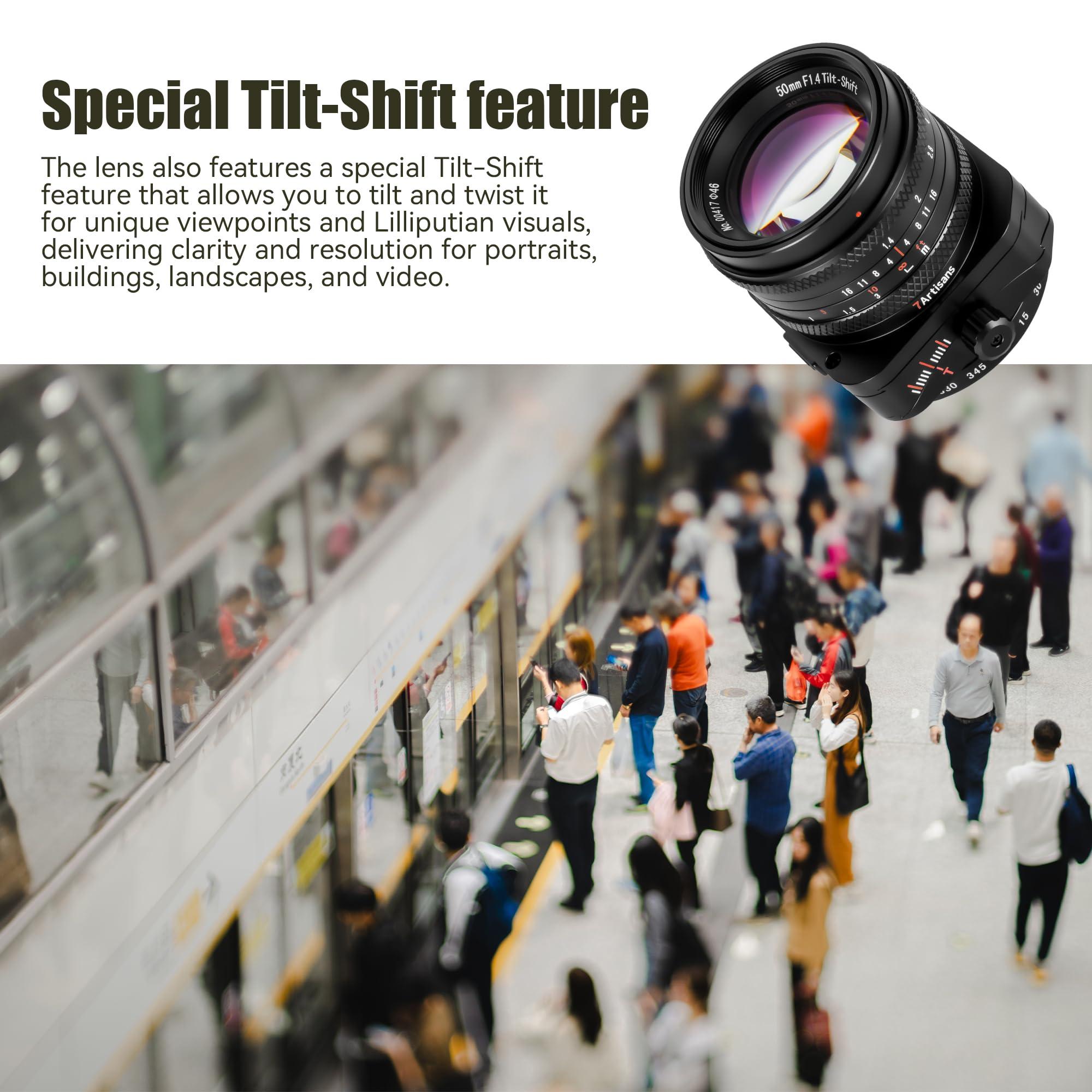 7artisans 7artisans 50mm F1.4 APS-C Frame Tilt-Shift Lens with 2-in-1 Compatible for Olympus&Panasonic M4/3 Mirrorless Cameras G1 G2 G3 G4 G5 G6 G7 GF1 GF2 GF3 GF5 GF6 GM1 EMP1 EPM2 E-PL1 E-PL2 E-PL3 E-PL5