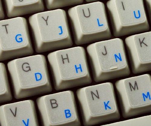 4Keyboard COLEMAK Keyboard Labels Layout ON Transparent Background with Blue OR Yellow Lettering (Blue)
