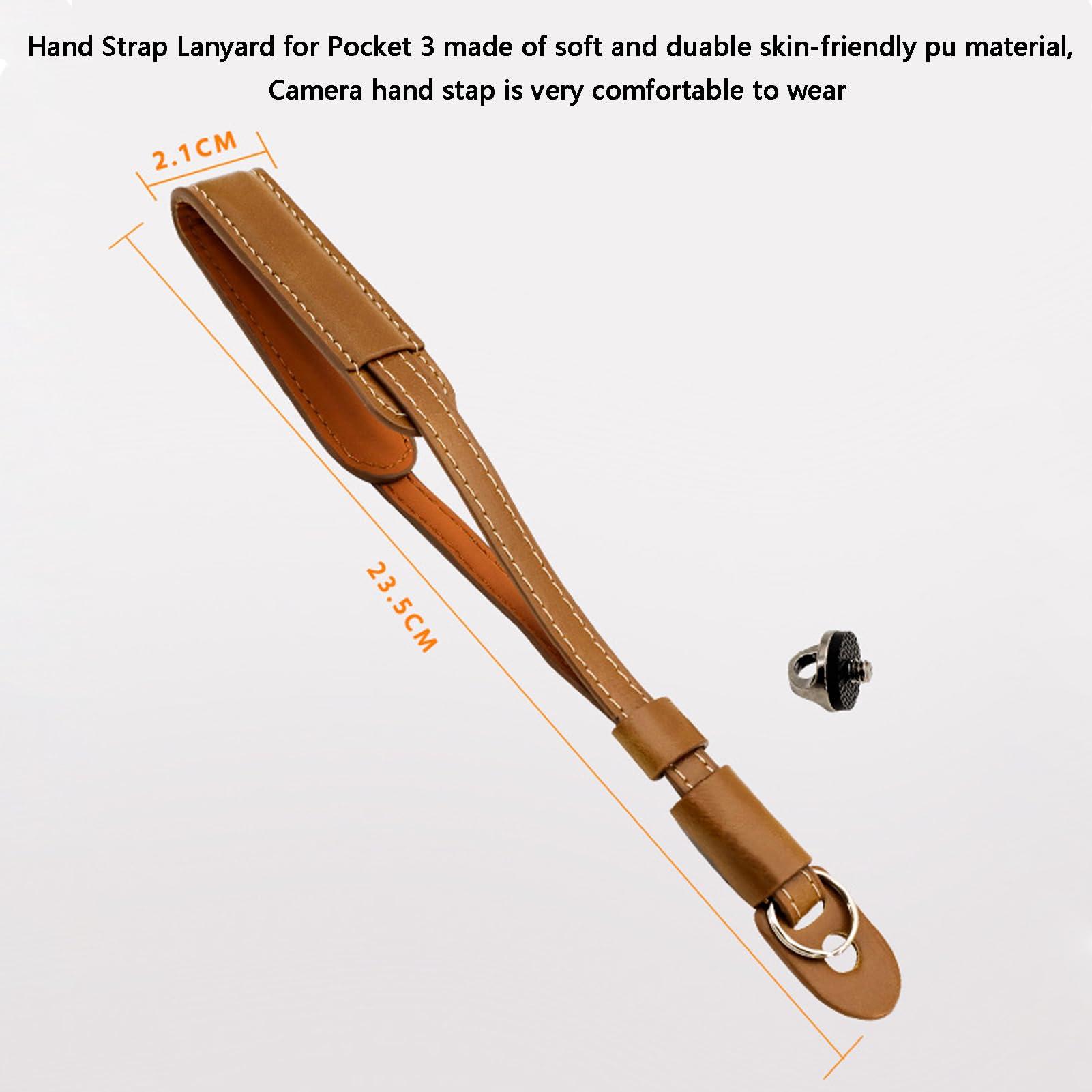 SYYZZ Photo Camera Hand Strap Lanyard Wrist Strap Mount for DJI Osmo Pocket 3/Osmo Mobile 6/5/4/3/SE Camera Wristband Hand Grip with 1/4 screw Adapter Wristlet Straps Keychain String(Coffee)