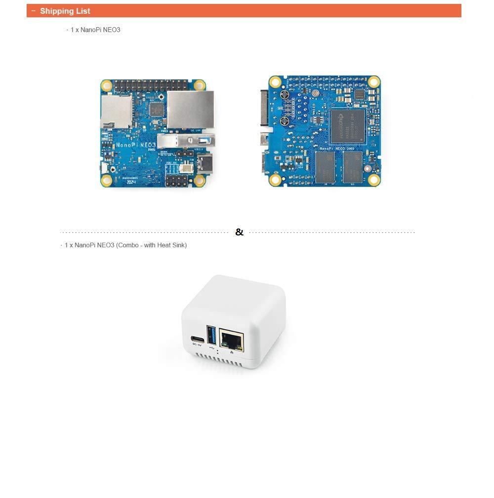 youyeetoo youyeetoo FriendlyElec NanoPi NEO3 Mini Router Single Board Computer Rockchip RK3328 Super Tiny ARM Board for IOT (2GB RAM,with Case and Heat Sink)