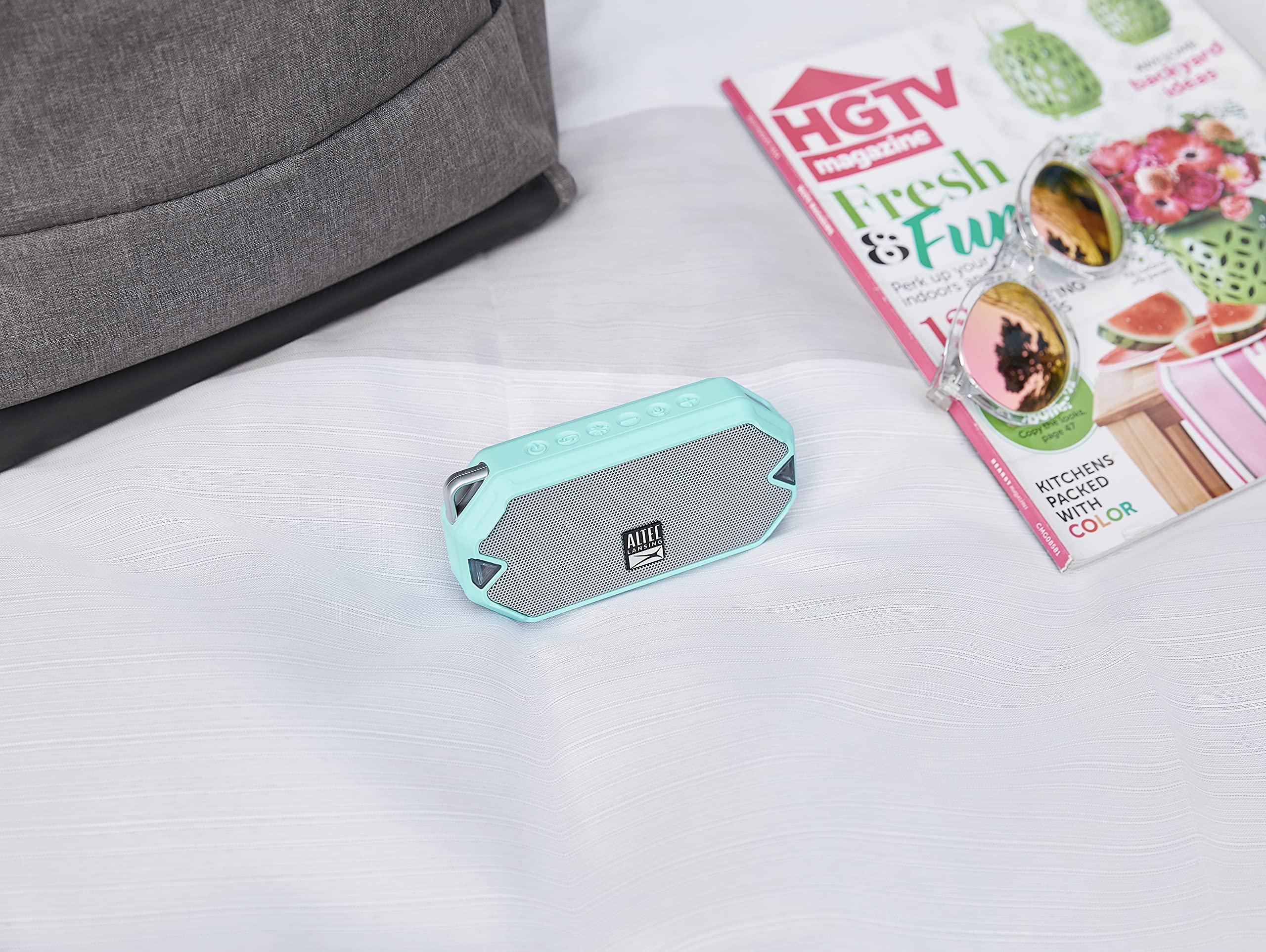 Altec Lansing Altec Lansing - HydraMini Wireless Bluetooth Speaker, IP67 Waterproof USB C Rechargeable Battery with 6 Hours Playtime, Compact, Shockproof, Snowproof, Everything Proof (Mint Green)