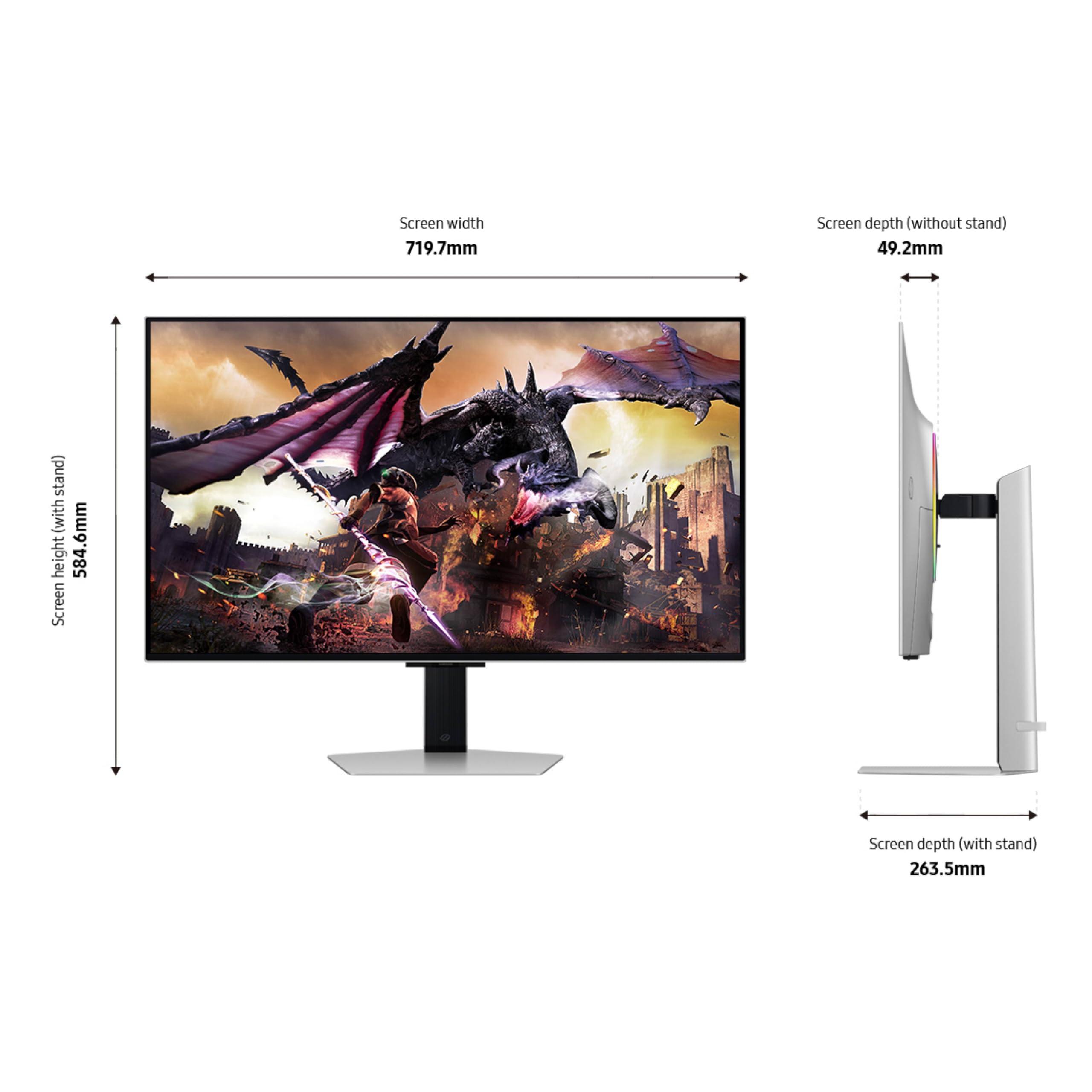 Samsung Samsung 32" Odyssey OLED G8 (G80SD) Series 4K UHD Smart Gaming Monitor w QD-OLED, 240Hz 0.03ms, G-Sync Compatible, Glare-Free Display, Sleek Metal Design, LS32DG800SNXZA, 3 Yr Warranty
