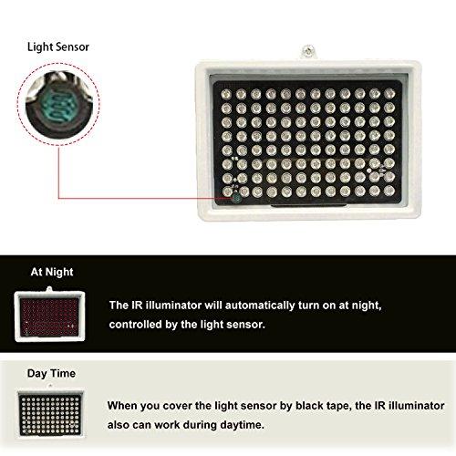 DMetric DMetric IR Illuminator, AC 110V - 220V 850nm Infrared 96 LED Night Vision Waterproof Lamp for Indoor Outdoor Security CCTV Camera, Long Range 80m (263 feet) and Wide Angle 60 Degree