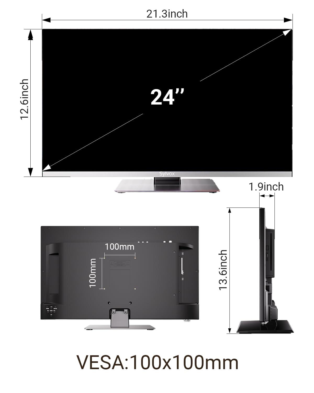 SYLVOX SYLVOX RV TV, 24 inches 12/24V TV for RV 1080P Full HD Smart TV, Built-in APP Store, Support WiFi Bluetooth, Small Android TV for Car Home Camper Truck Boat(Limo Series)