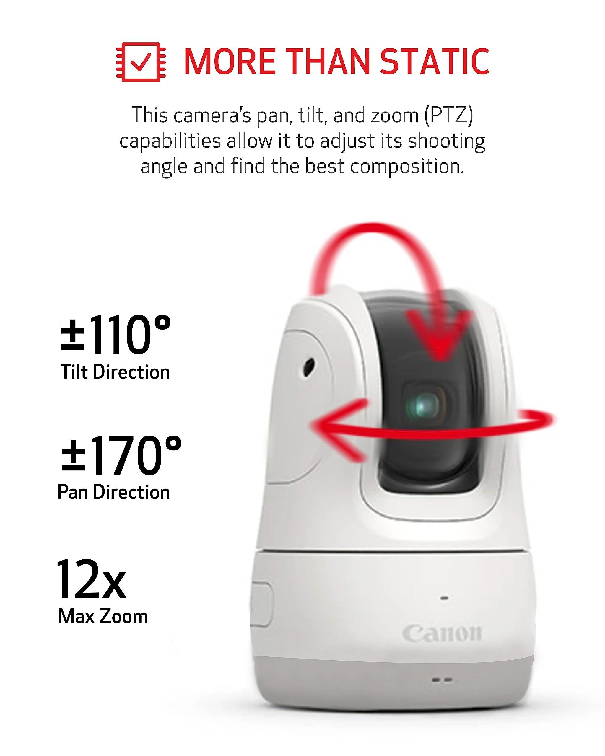 Canon Canon PowerShot Pick Active Tracking PTZ Camera with Built-in Wi-Fi, Photo and Video, Compact and Portable, Wireless Webcam, White