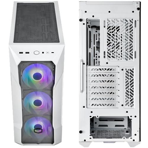 Cooler Master Cooler Master TD500 Mesh V2 White Mid-Tower Case, Polygonal Mesh, 3X 120mm ARGB Fans, USB Gen 2 Type C