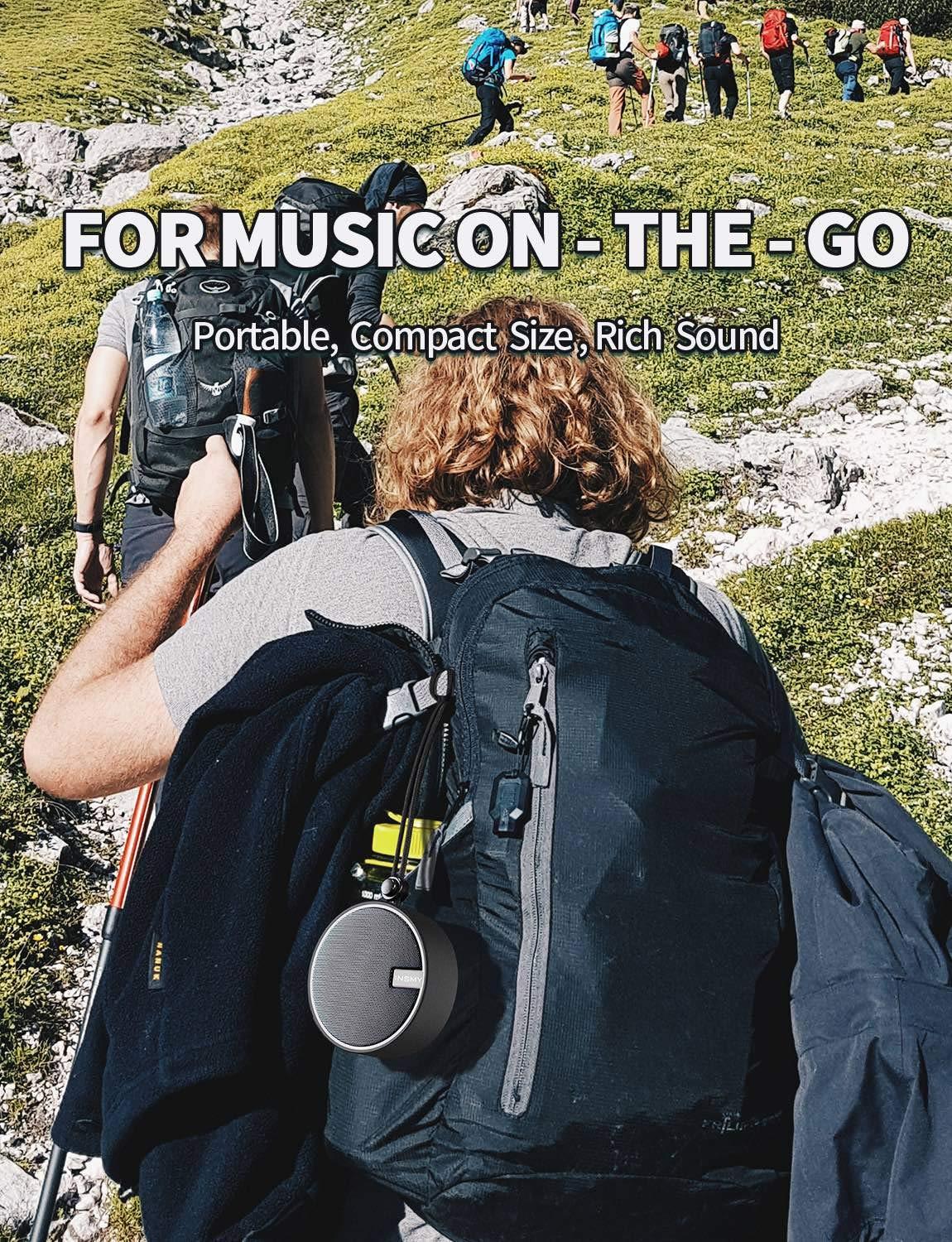 INSMY INSMY C12 IPX7 Waterproof Shower Bluetooth Speaker, Portable Small Speaker, Speakers Bluetooth Wireless Loud Clear Sound Support TF Card Suction Cup for Outdoor Kayak Canoe Beach Gift (Mint)