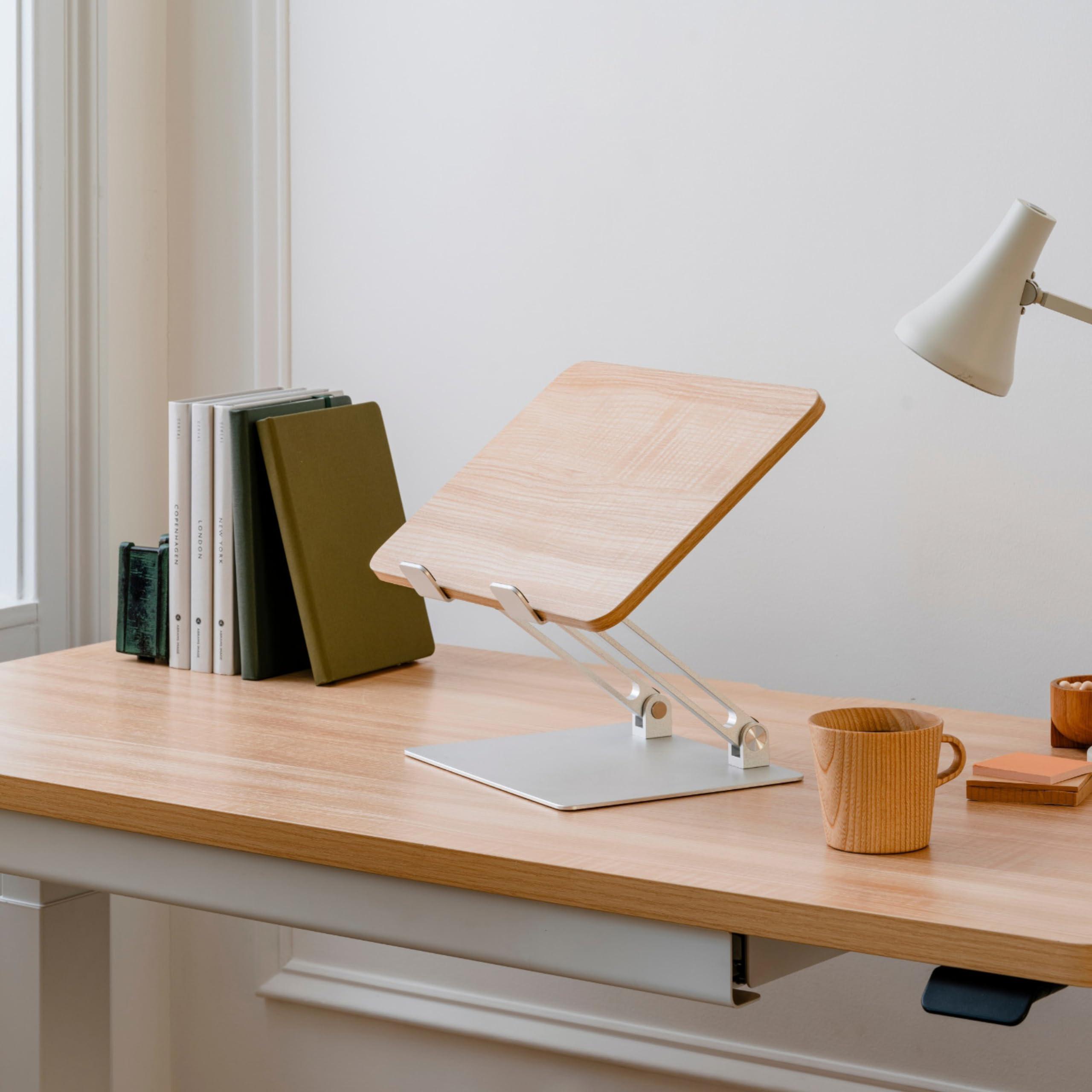 Branch Branch Adjustable Laptop Stand - Elevate Ergonomics & Reduce Strain, Laptop Riser Customizable Height & Angle, Portable & Robust Design for Home or Office, Secure Silicon Grips - Woodgrain