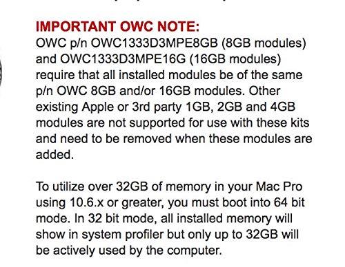 OWC OWC 48GB (3x16GB) DDR3 ECC Registered CL7 PC3-8500 1066MHz SDRAM Memory Ram Upgrade Module Compatible with 2009-2010 Mac Pro Nehalem, Xserve 2009 (OWC85MP3S9M048K)
