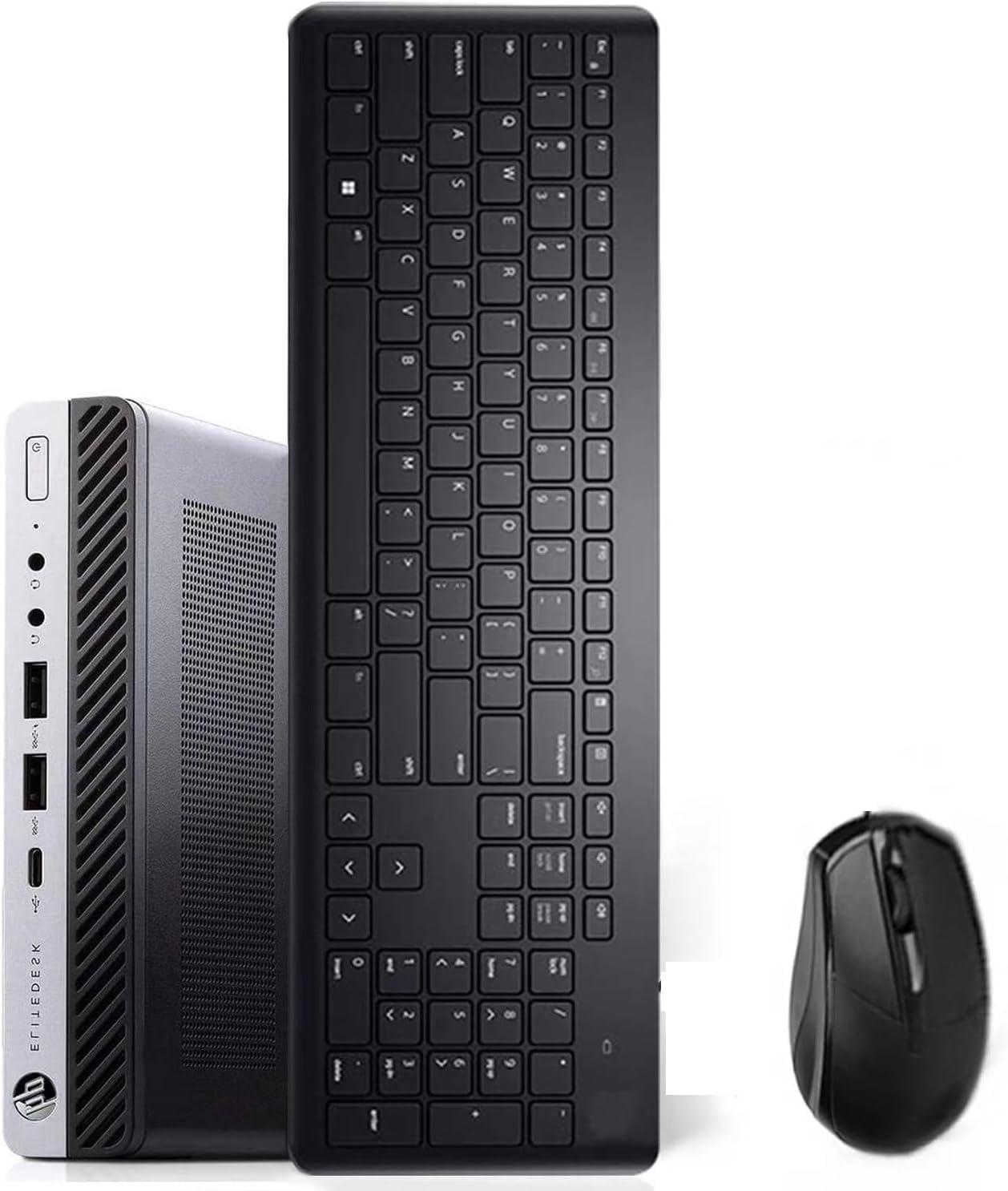 HP HP EliteDesk 800 G5 Mini PC Desktop Computer, Intel Core i5-9500T, 32GB RAM, 512GB SSD, USB Type C, Displayport, 4K Support, Wirewless KB & Mouse Windows 11 Pro (Renewed)