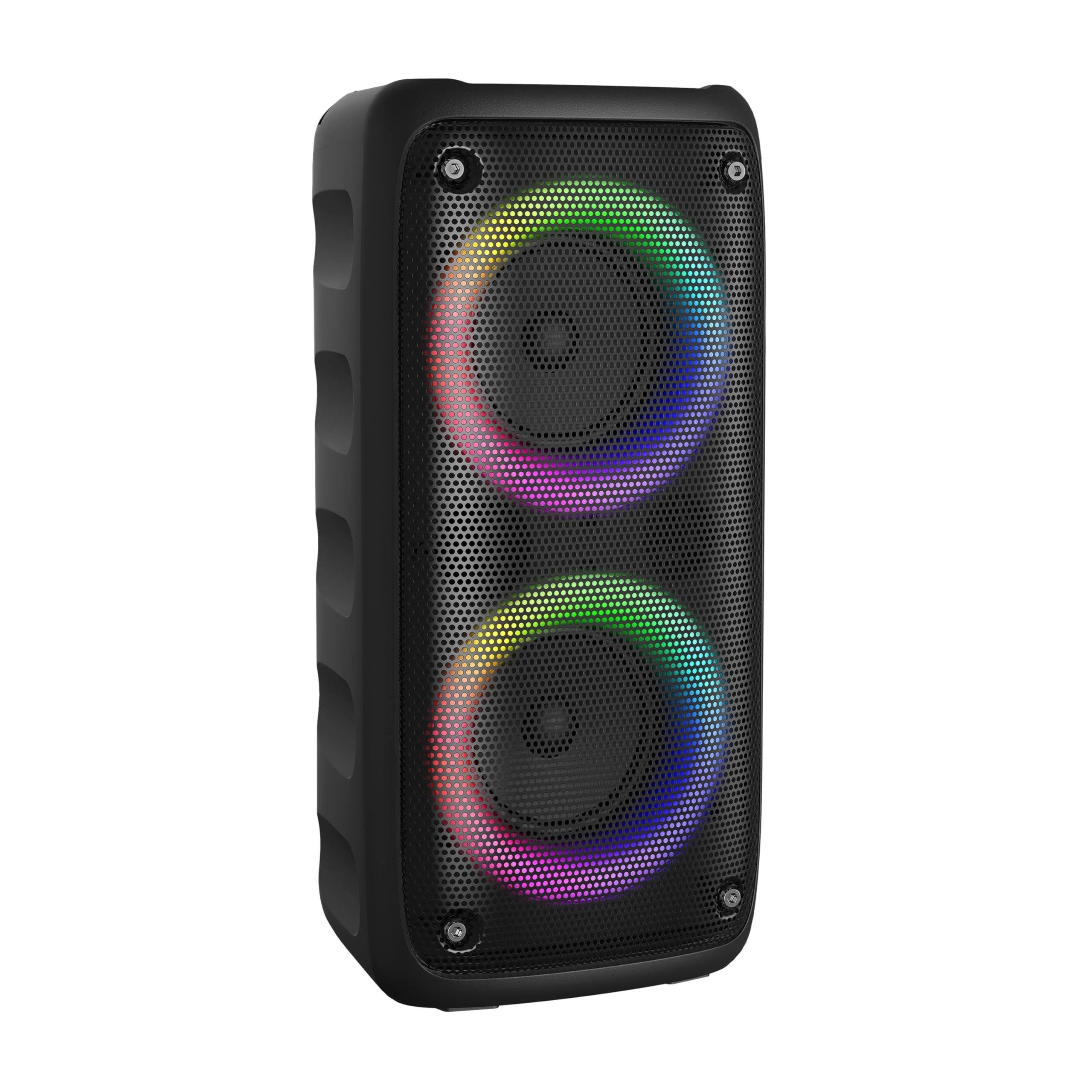Supersonic IQ Sound IQ-1944BT 2 x 3-inch Portable Bluetooth Speaker, TWS, LED Lights, 10W Output Power, Multi Connectivity, Karaoke, FM Radio, Rechargeable Batteries -Perfect for Home Entertainment, Seminars