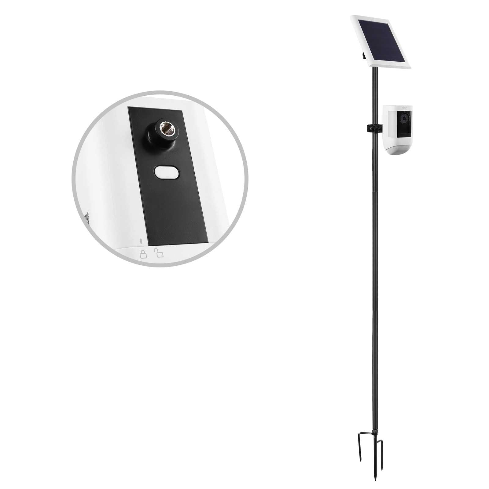Koroao Koroao 31.49 or 47.24 inch Ground Stake Mount Stand with Solar Panel Mount for Ring, Blink, Arlo, Eufy, Wyze, Google Nest, Simplisafe Cameras and Solar Panels Ground Stake BracketBlack