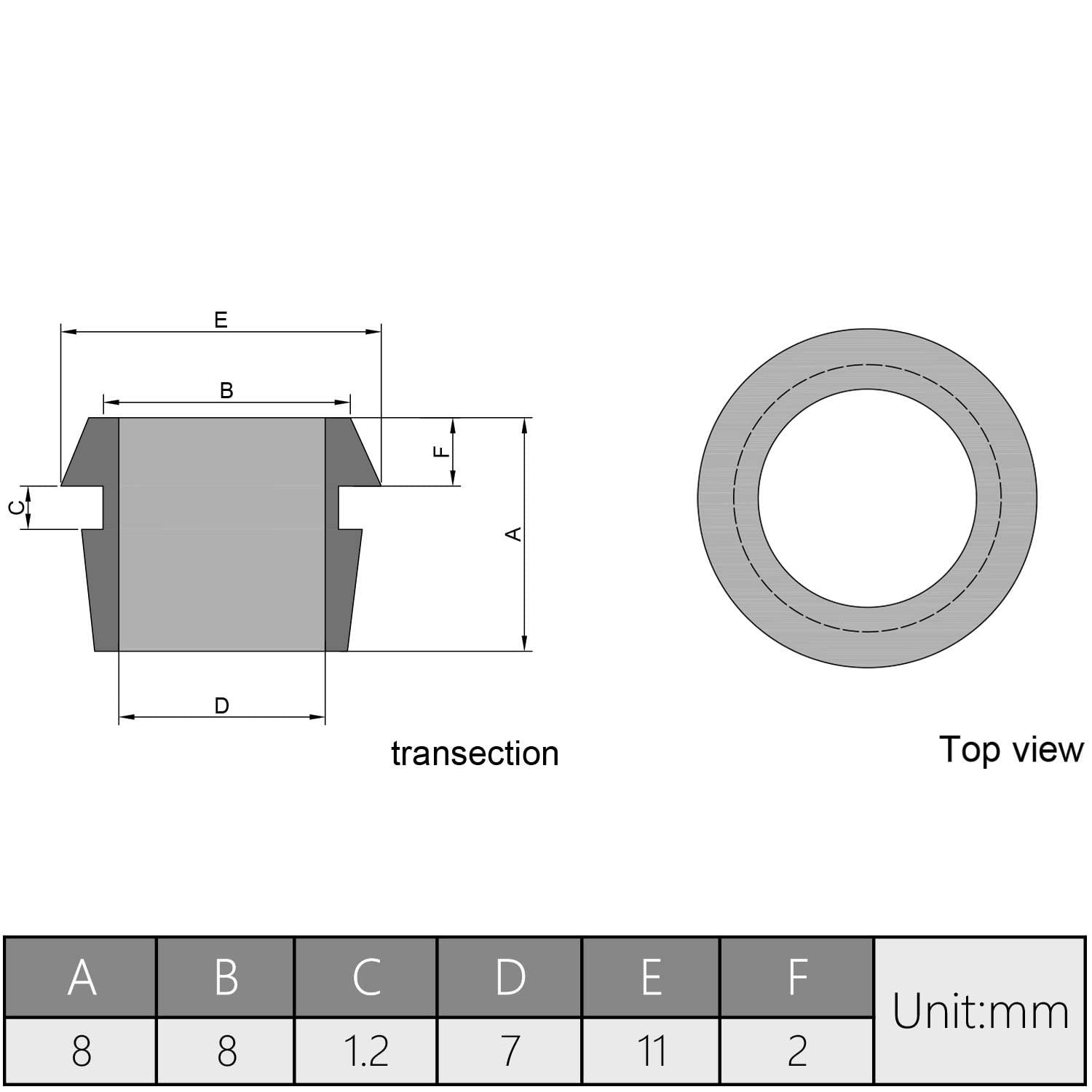Juvielich Juvielich Rubber Grommet 50Pcs 7mm Inner Dia Oil Resistant Armature Rubber Grommets for Wiring Cable White
