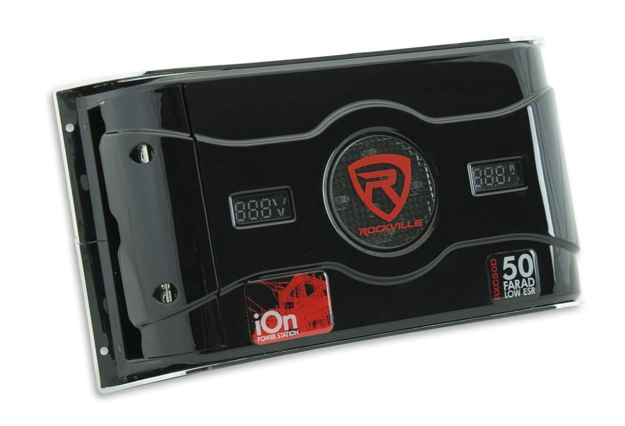 Rockville Rockville RXC50D v2 50 Farad 24V Car Audio Capacitor with Voltage+Amerage Meter
